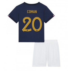 Francie Kingsley Coman #20 Dětské Domácí dres komplet MS 2022 Krátký Rukáv (+ trenýrky)